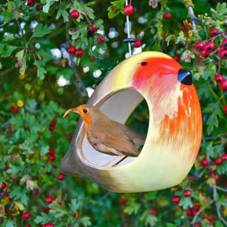 Ceramic Robin feeder