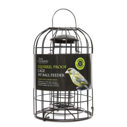 Squirrel proof cage suet ball feeder 